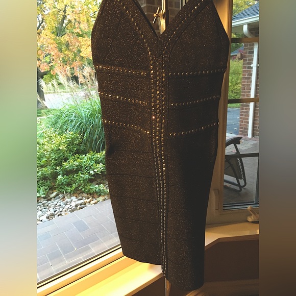 BEBE black sparkly mini dress. - Picture 1 of 11